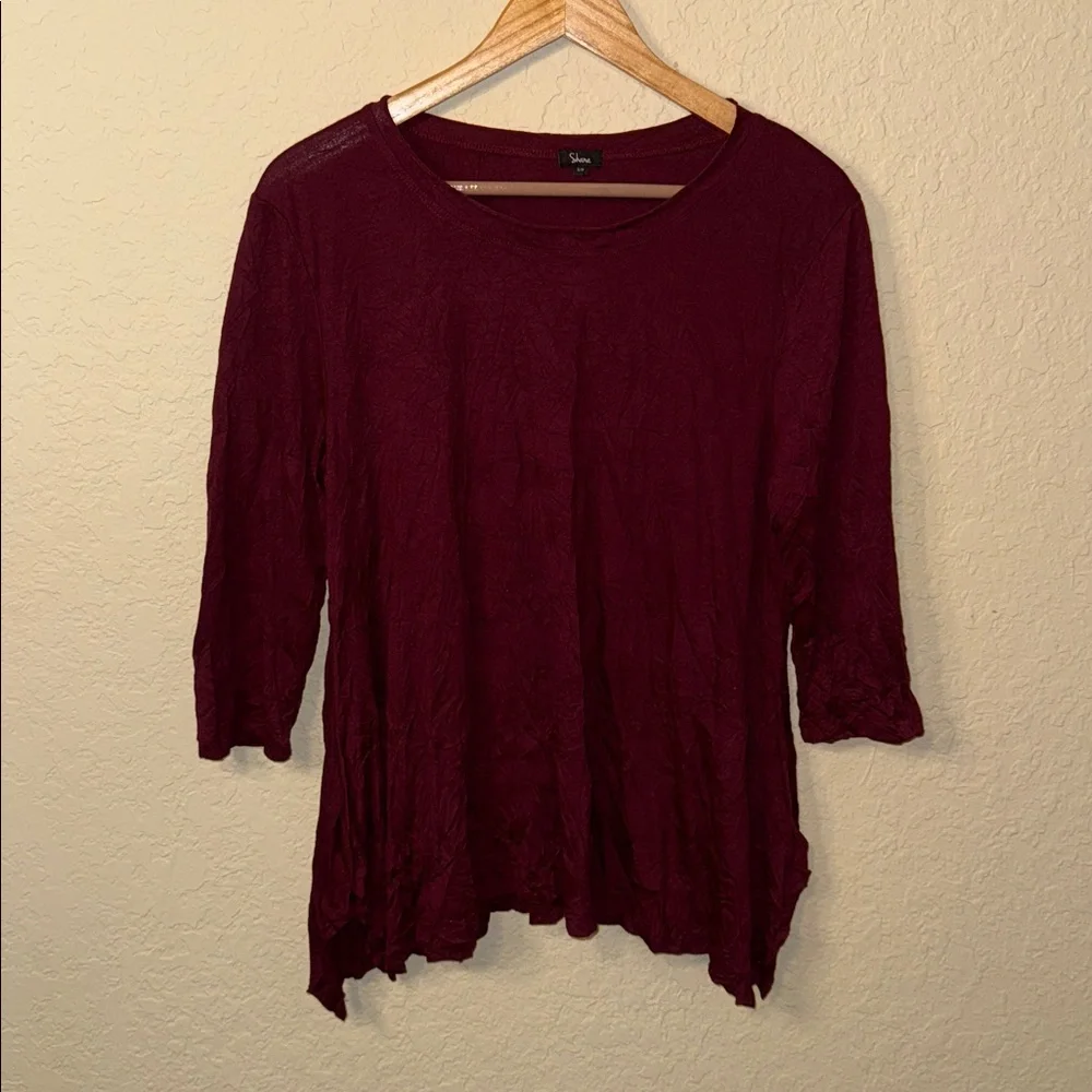 Shana Deep Red Burgundy Yoga Hippie Boho Tunic Top size small - Picture 2 of 4